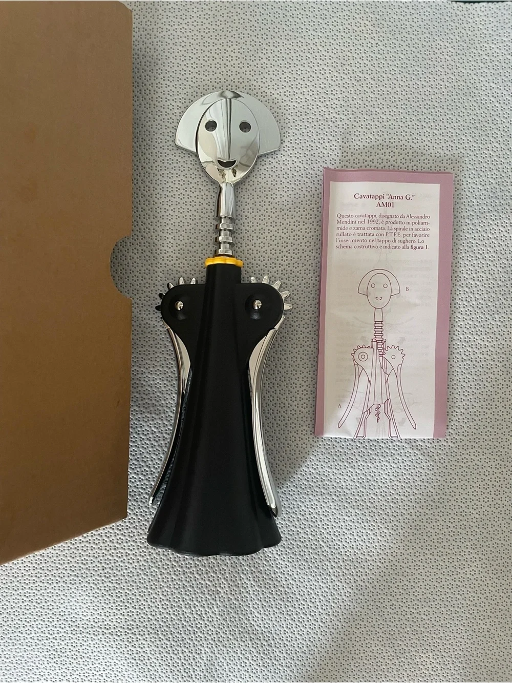 Alessi Anna G Black Corkscrew by Alessandro Mendini